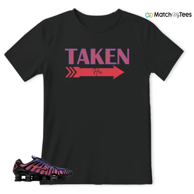 NIKE SHOX TL COURT PURPLE METALLIC BLACK SNEAKER Matching Tees t-shirt