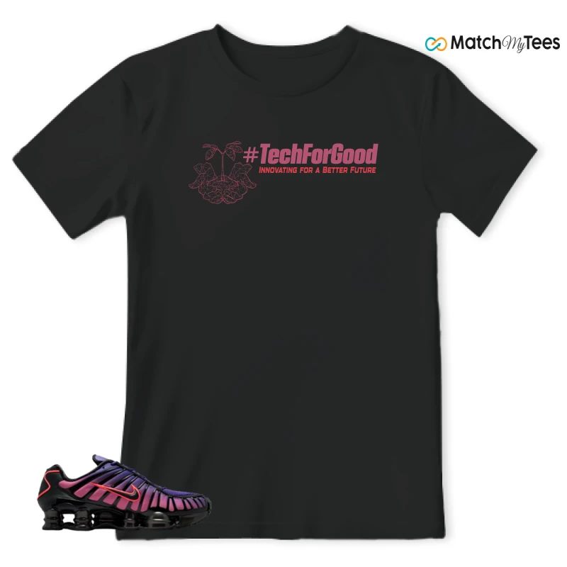 NIKE SHOX TL COURT PURPLE METALLIC BLACK SNEAKER Matching Tees t-shirt