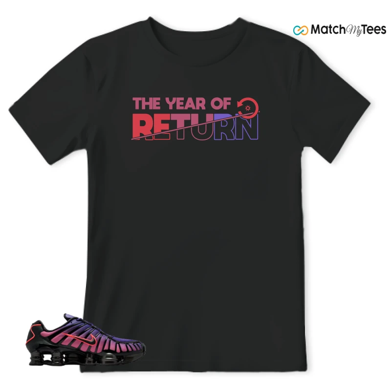 NIKE SHOX TL COURT PURPLE METALLIC BLACK SNEAKER Matching Tees t-shirt