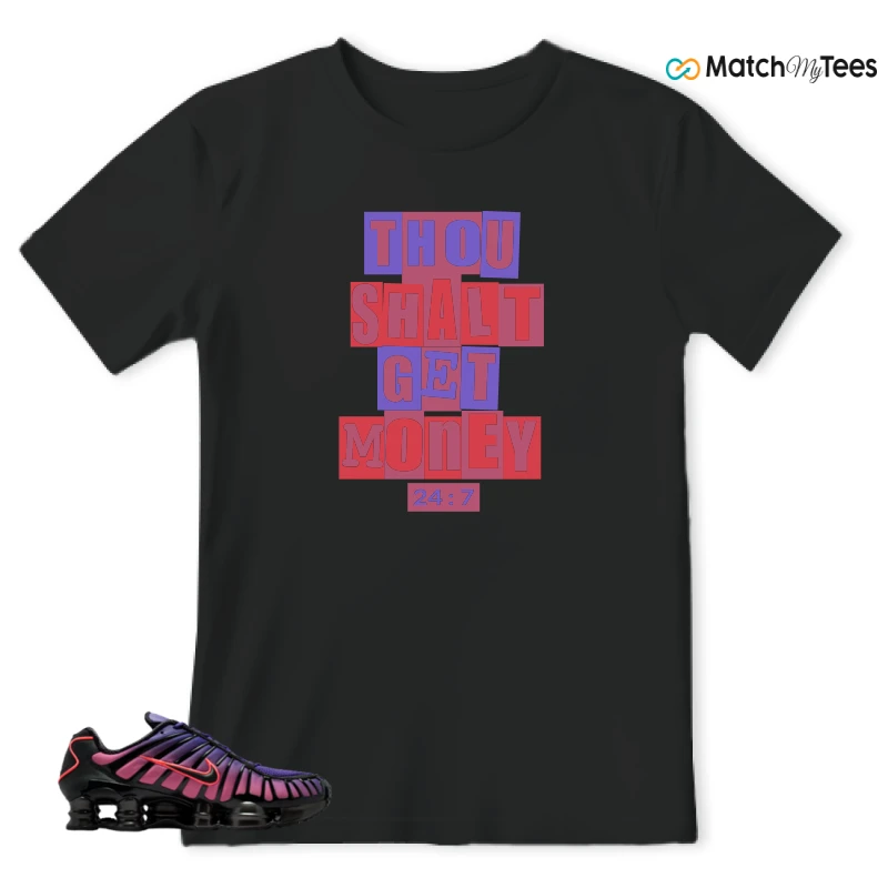 NIKE SHOX TL COURT PURPLE METALLIC BLACK SNEAKER Matching Tees t-shirt