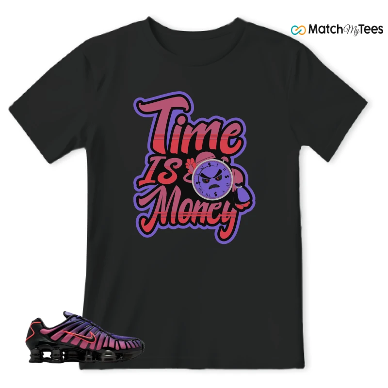 NIKE SHOX TL COURT PURPLE METALLIC BLACK SNEAKER Matching Tees t-shirt