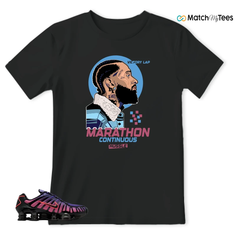 NIKE SHOX TL COURT PURPLE METALLIC BLACK SNEAKER Matching Tees t-shirt