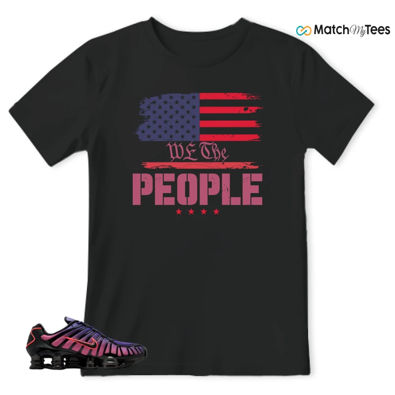 NIKE SHOX TL COURT PURPLE METALLIC BLACK SNEAKER Matching Tees t-shirt