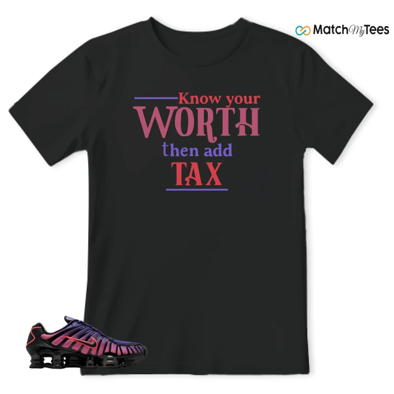 NIKE SHOX TL COURT PURPLE METALLIC BLACK SNEAKER Matching Tees t-shirt