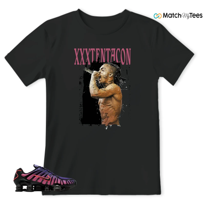 NIKE SHOX TL COURT PURPLE METALLIC BLACK SNEAKER Matching Tees t-shirt