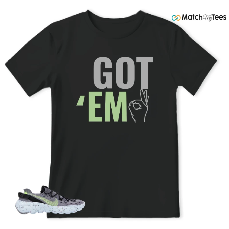 NIKE SPACE HIPPIE 04 GREY VOLT (WOMEN'S) SNEAKER Matching Tees t-shirt
