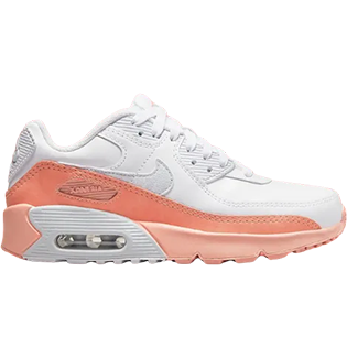 NIKE AIR MAX 90 LEATHER RAINBOW SALMON (GS) SNEAKER WHITE/LIGHT MADDER