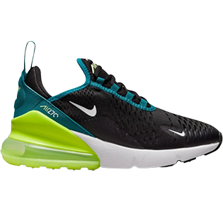 NIKE AIR MAX 270 BLACK BRIGHT SPRUCE BARELY VOLT (GS) SNEAKER BLACK/BRIGHT SPRUCE