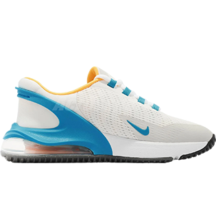 NIKE AIR MAX 270 GO BLUE AND YELLOW SNEAKER SUMMIT WHITE/BLUE LIGHTNING