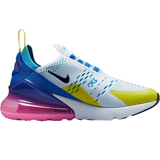 NIKE AIR MAX 270 GS HYPER ROYAL PINK SPELL SNEAKER WHITE/HYPER ROYAL