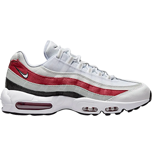 NIKE AIR MAX 95 WHITE VARSITY RED PARTICLE GRAY SNEAKER BLACK/VARSITY RED