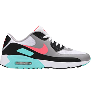 NIKE AIR MAX 90 GOLF AURORA HOT PUNCH SNEAKER WHITE/BLACK/AURORA GREEN