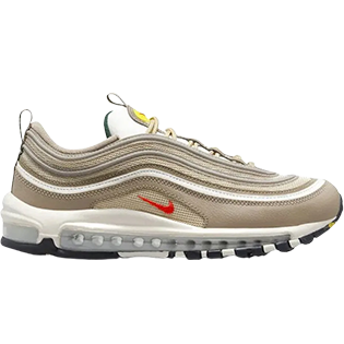 NIKE AIR MAX 97 ATHLETIC COMPANY KHAKI SNEAKER KHAKI/PICANTE RED