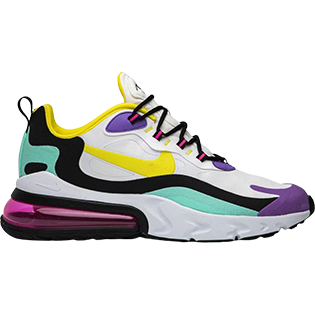NIKE AIR MAX 270 REACT GEOMETRIC ART SNEAKER WHITE/DYNAMIC YELLOW