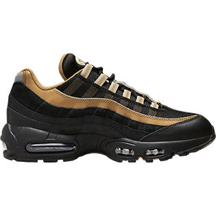 NIKE AIR MAX 95 BLACK TAN AND SILVER SNEAKER BLACK/SILVER GRY