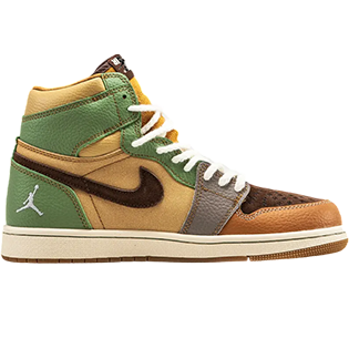 NIKE AIR JORDAN 1 RETRO HIGH OG ZION WILLIAMSON VOODOO SNEAKER FLAX/MUSLIN