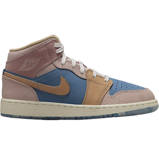 NIKE AIR JORDAN 1 MID ZEN SNEAKER AEGEAN STORM/HEMP/PINK OXFORD