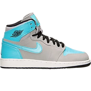 NIKE AIR JORDAN 1 RETRO HIGH GS TIDE POOL SNEAKER WOLF GREY/TIDE POOL BLUE
