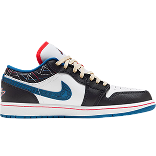 NIKE AIR JORDAN 1 LOW SE WHITE BLACK INDUSTRIAL BLUE SNEAKER WHITE/INDUSTRIAL BLUE