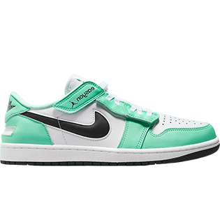 NIKE AIR JORDAN 1 LOW FLYEASE WHITE GREEN GLOW BLACK SNEAKER WHITE/GREEN GLOW
