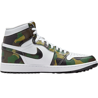 NIKE AIR JORDAN 1 HIGH GOLF CAMO SNEAKER LEGION GREEN/BLACK