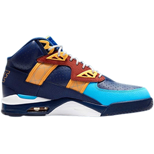 NIKE AIR TRAINER SC HIGH LOS ANGELES RAMS SNEAKER NAVY/AQUA-BROWN-YELLOW