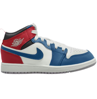 NIKE JORDAN 1 MID TRUE BLUE VARSITY RED (PS) SNEAKER